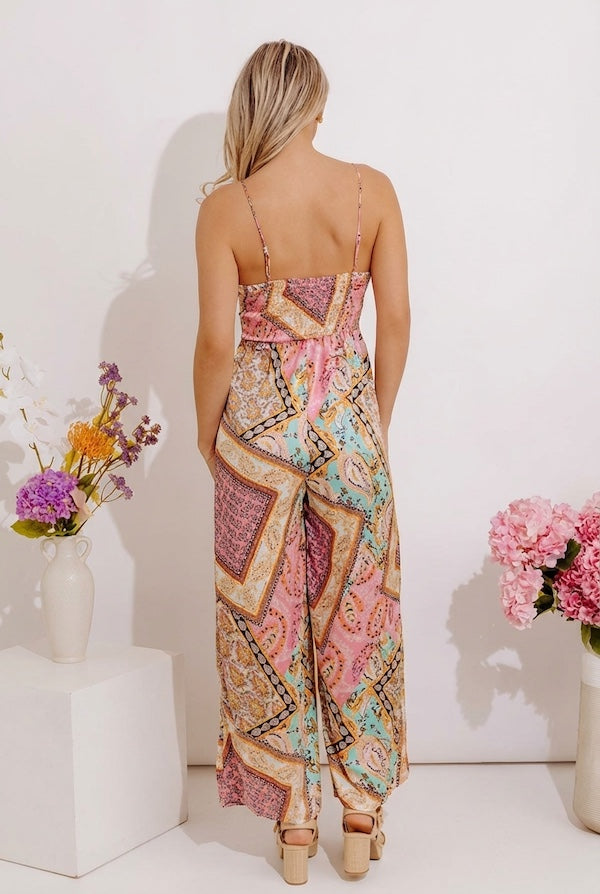 Sweetest Gesture Paisley Jumpsuit in Pink Image - 3