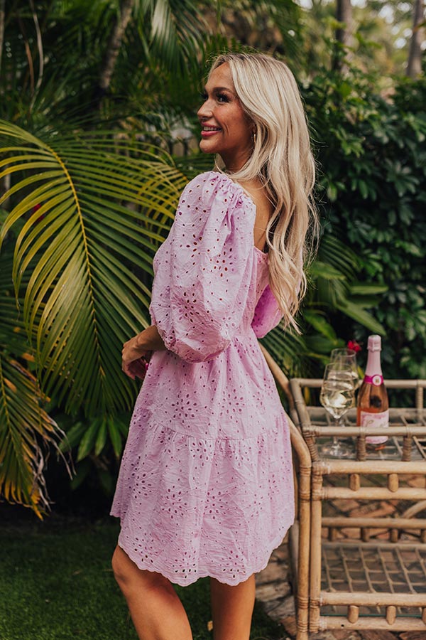 Stunning Gaze Eyelet Dress L / pink Stunning Gaze Eyelet Dress L / pink