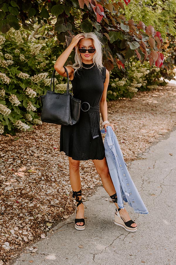 Driving To Malibu Mini Dress In Black