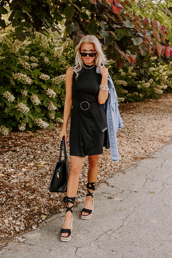 Driving To Malibu Mini Dress In Black