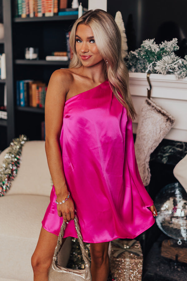 Dreams and Desires Shift Dress in Hot Pink