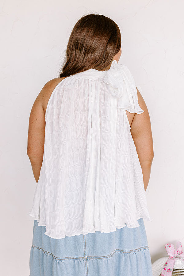 Lead Me Back To You Pleated Top in White Curves