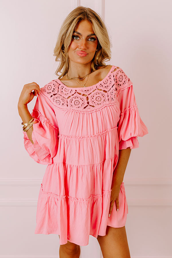 Little Coastal Town Tunic Dress in Pink