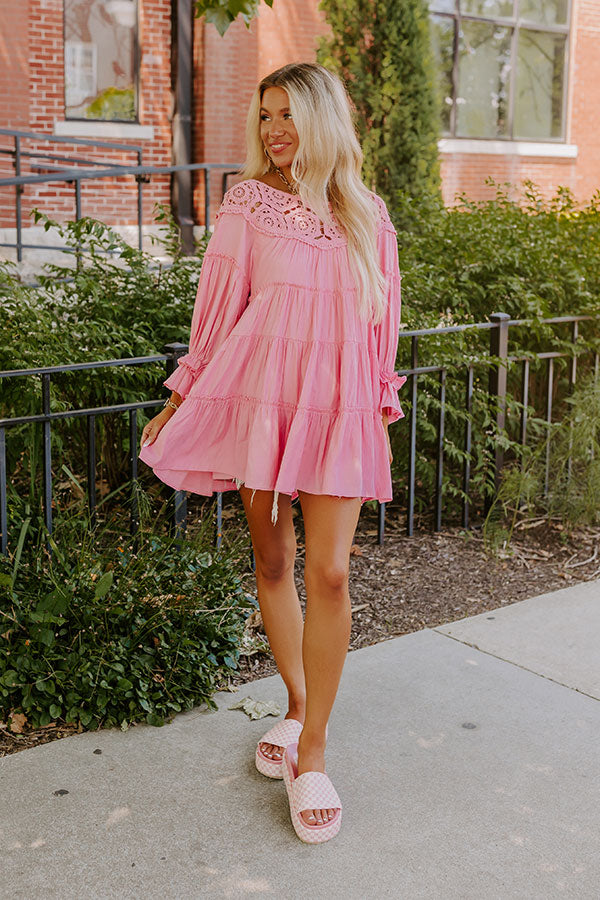 Little Coastal Town Tunic Dress in Pink