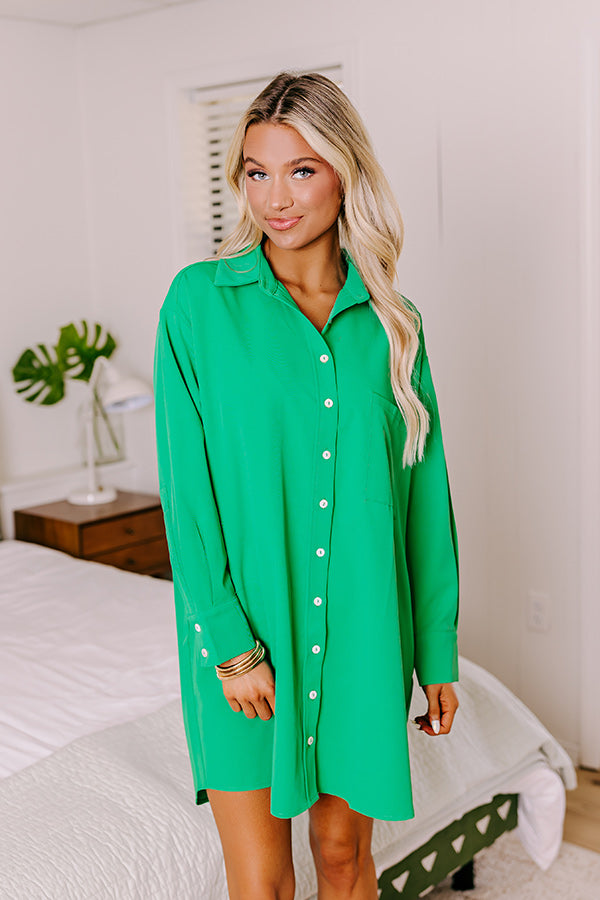 New Moon Night Shift Dress in Green L / Green New Moon Night Shift Dress in Green L / Green