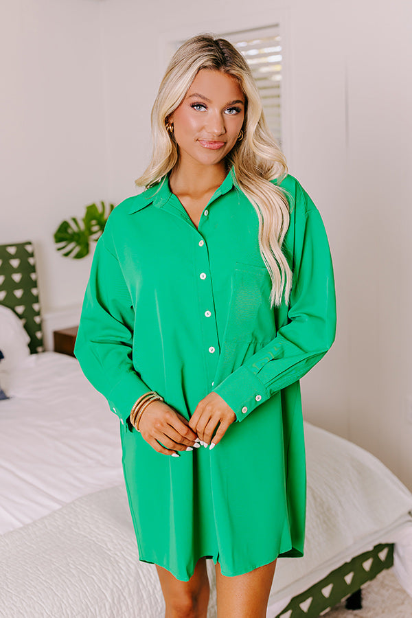 New Moon Night Shift Dress In Green