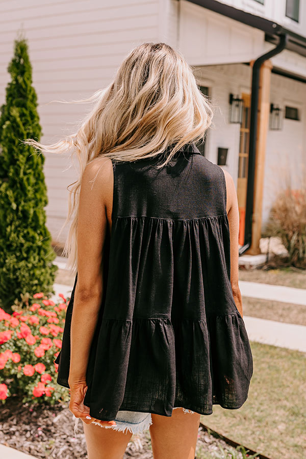 Country Club Cuteness Button Up in Black S / Black Country Club Cuteness Button Up in Black S / Black
