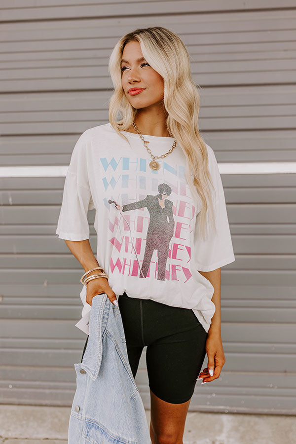 Whitney Houston On Stage Distressed Graphic Tee