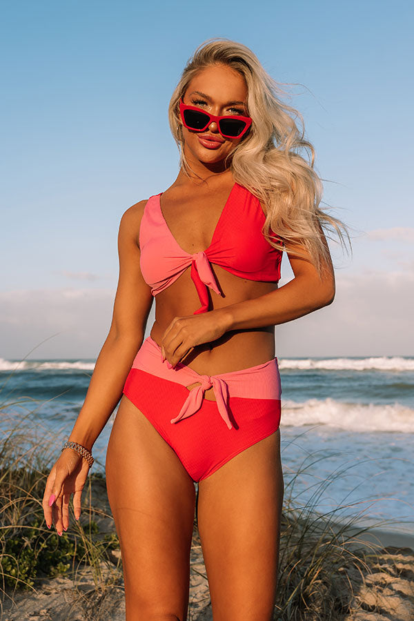 Ocean Dip High Waist Color Block Bikini Bottom