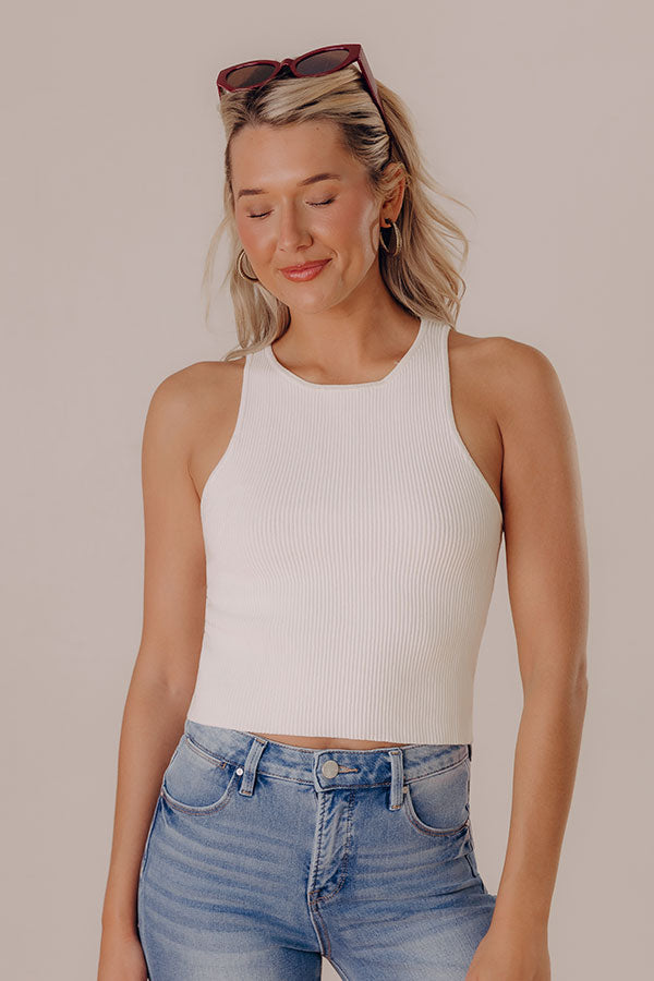 Express It Out Sculpt Top In White 