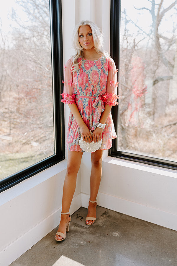 t party clothing dresses Lulus | Pink Floral Print Tie-Strap Tiered Midi Dress | Womens | Small (Available in XS, M)