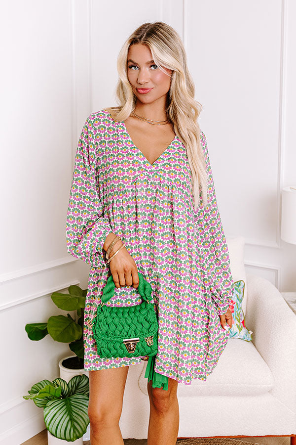 Party in Galveston Babydoll Dress in Green