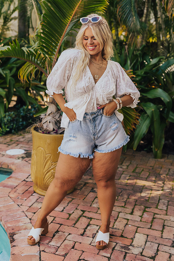 The Mila Midrise Distressed Shorts Curves