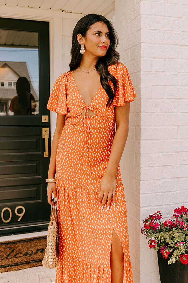 Iconic Crush Cut Out Maxi In Orange