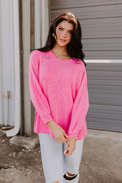 Boston Chill Eyelash Knit Sweater In Hot Pink • Impressions Online Boutique