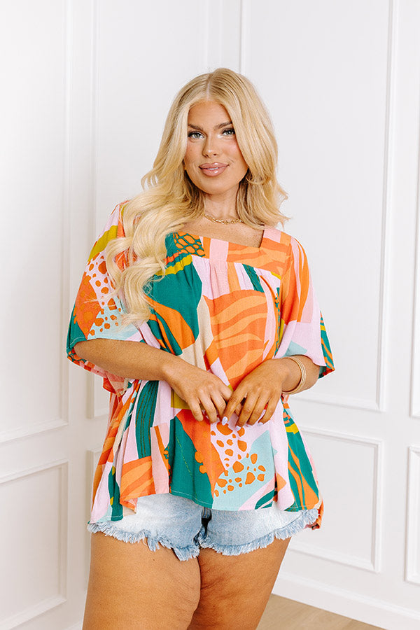 Seeking Sunshine Shift Top In Green Curves