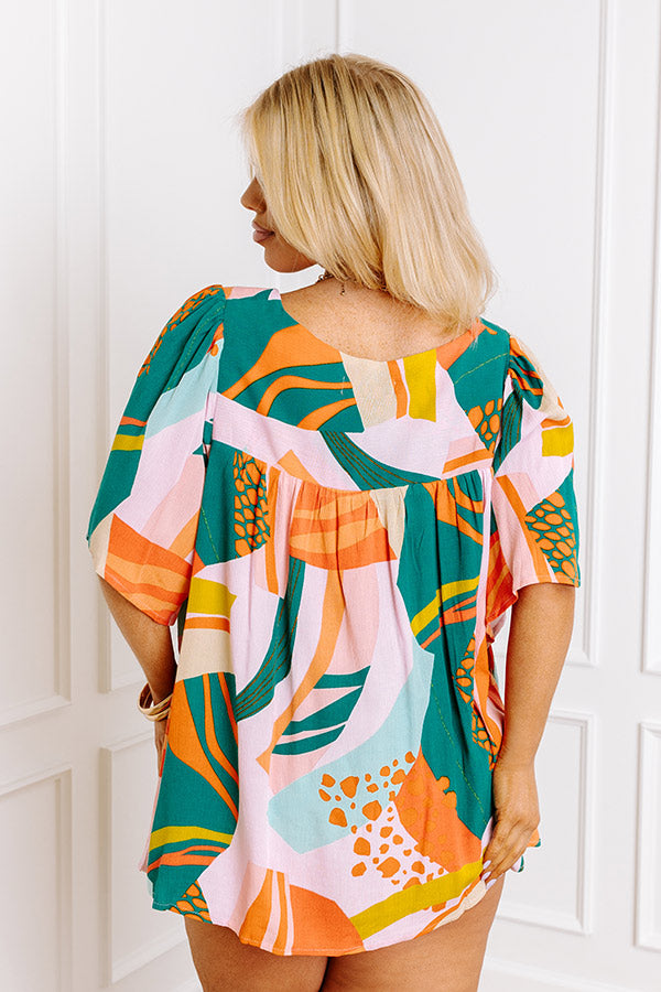 Seeking Sunshine Shift Top In Green Curves