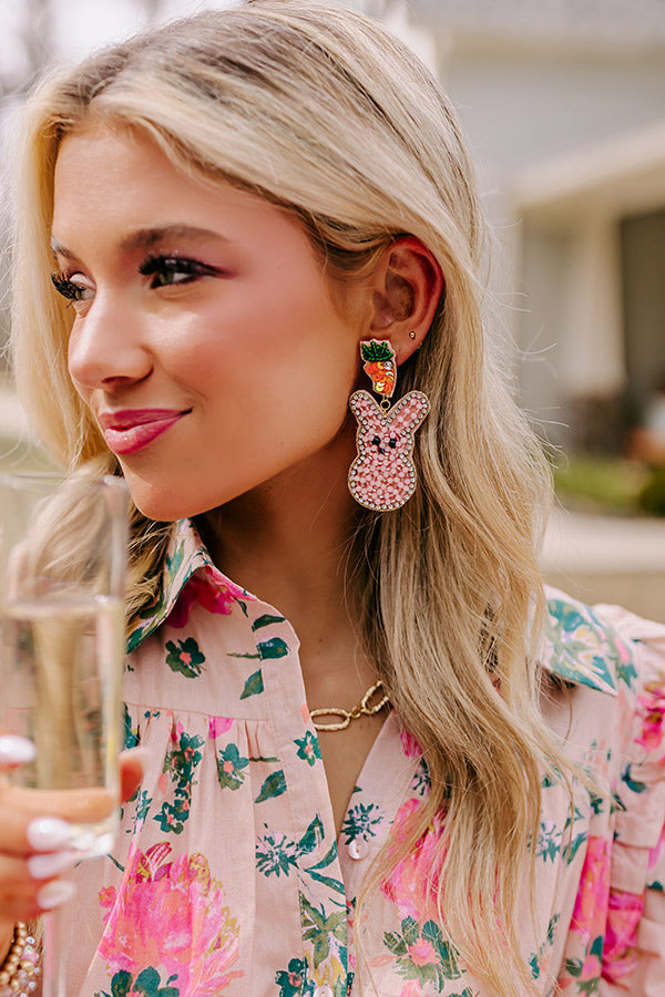 Love Everybunny Beaded Earrings In Pink • Impressions Online Boutique