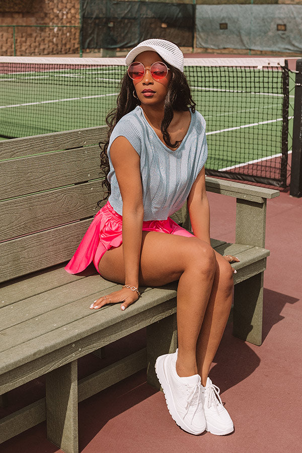 Moonlit Bay Knit Top In Airy Blue Image - 5