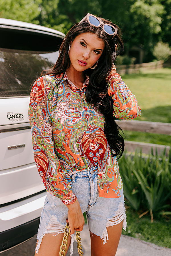 Playful Pursuits Paisley Button Up