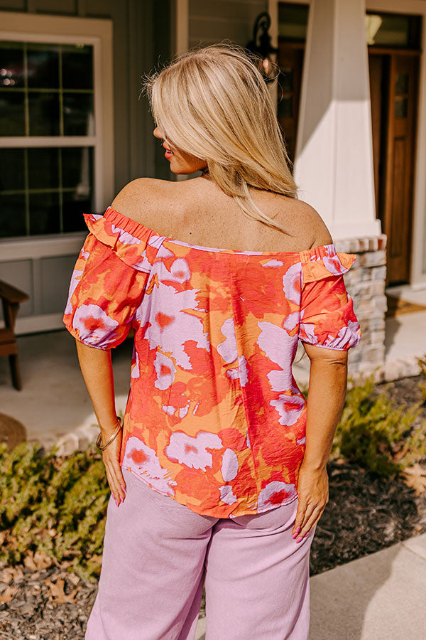 Shoreline Splendor Off Shoulder Top Curves