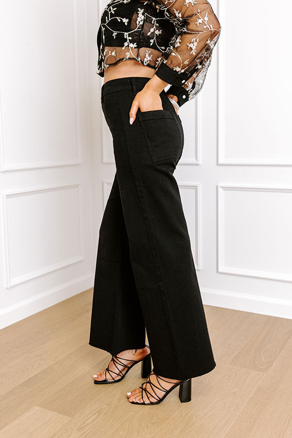 The Adriana High Waist Wide Leg Jean in Black