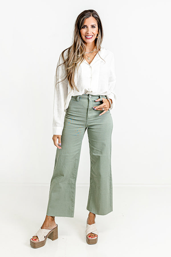 The Adriana High Waist Wide Leg Jean in Pear