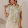 Downright Delightful Gingham Top In Lime Image - 1