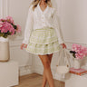 Downright Delightful Gingham Skort In Lime Image - 1