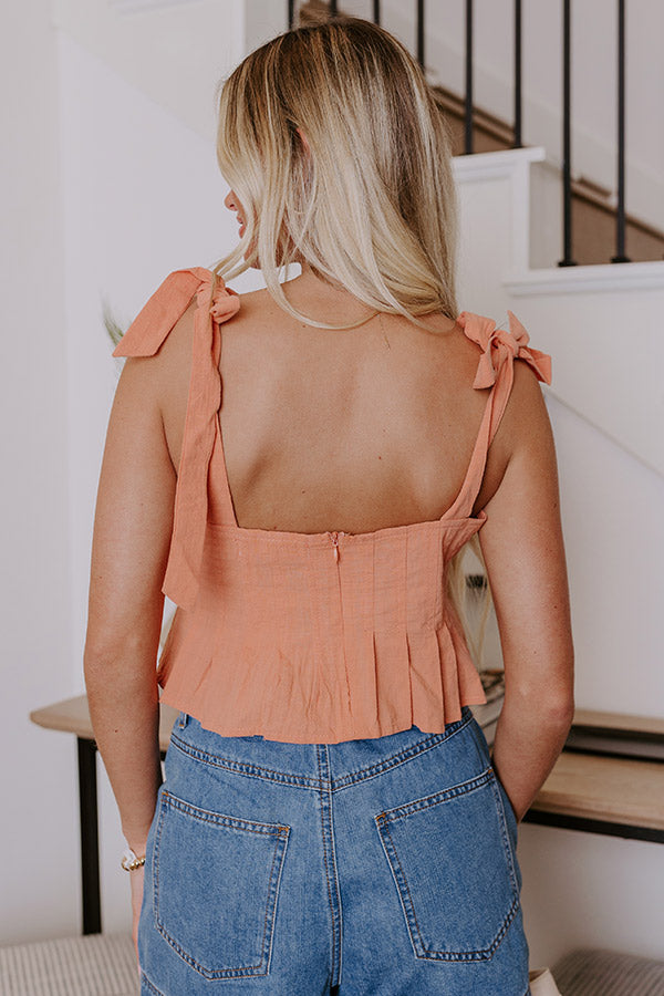 Sunset Horizon Peplum Top In Peach