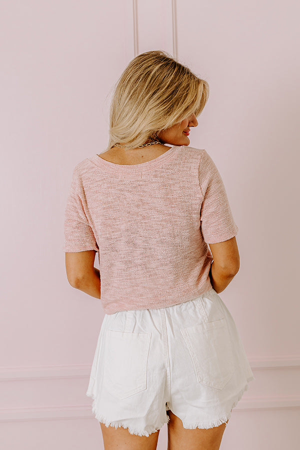 Sun And Sand Knit Top In Pink   