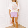 The Royal High Waist Shorts in Lavender Image - 1