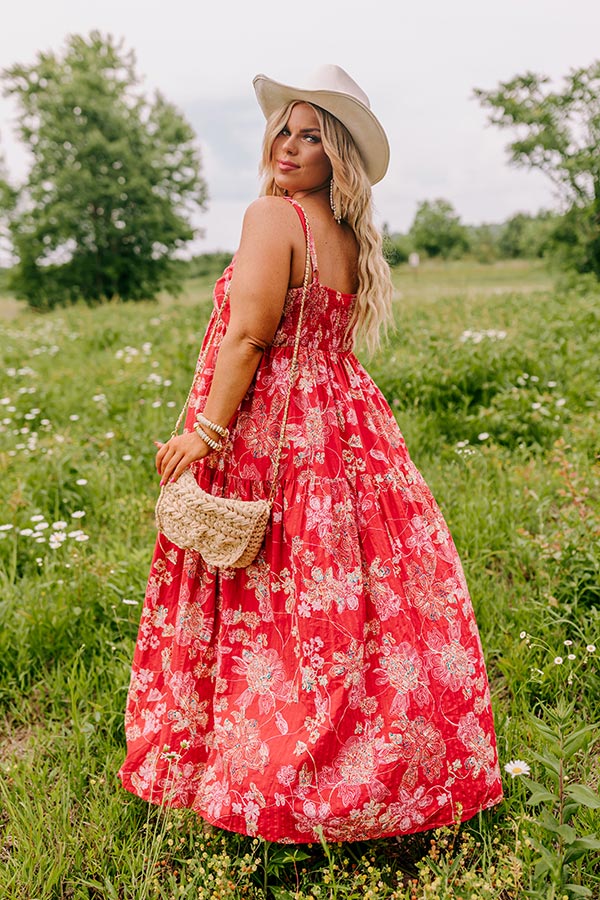 Beachside Bliss Maxi Dress in Red Curves