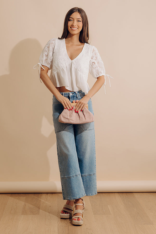 Romance Everywhere Embroidered Top In White Image - 3