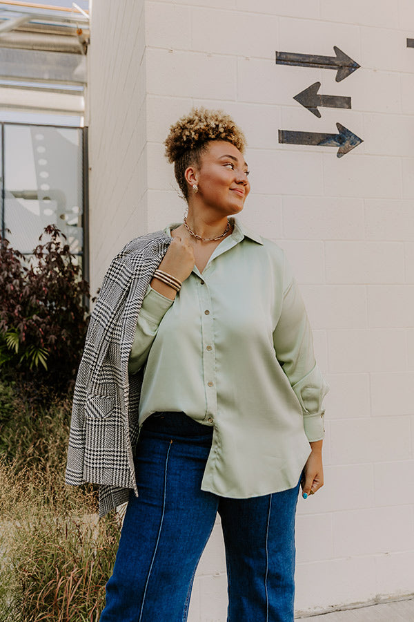 Simply Charmed Button Up In Pear Curves Image - 1