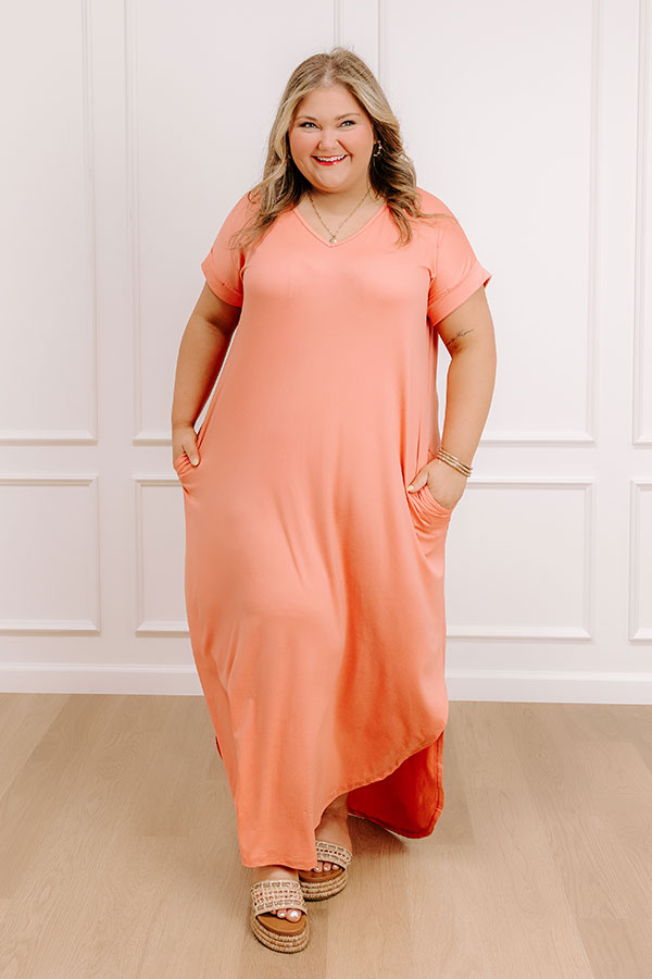 Just My Type T-Shirt Maxi In Peach Curves