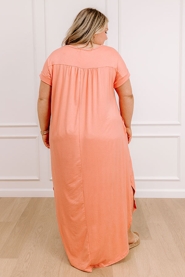 Just My Type T-Shirt Maxi In Peach Curves