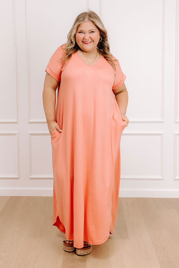 Just My Type T-Shirt Maxi In Peach Curves