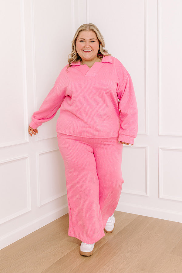 Lattes First High Waist Trousers in Bubblegum Pink Curves