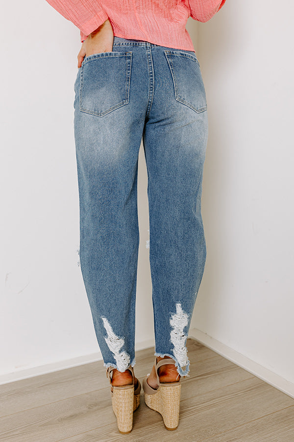 The Beatriz High Waist Distressed Straight Leg Jean