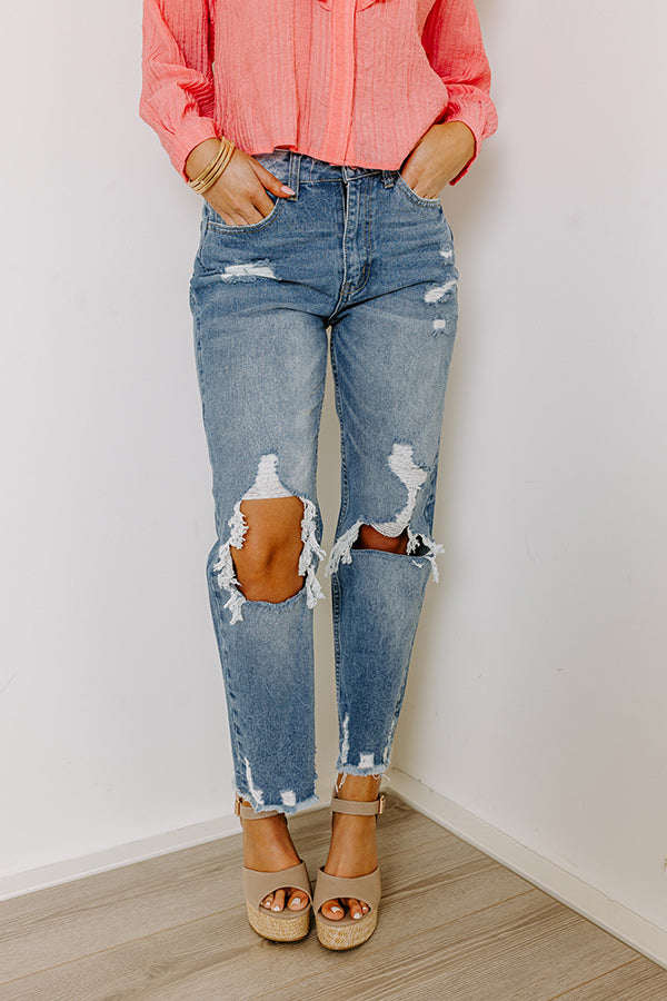 The Beatriz High Waist Distressed Straight Leg Jean