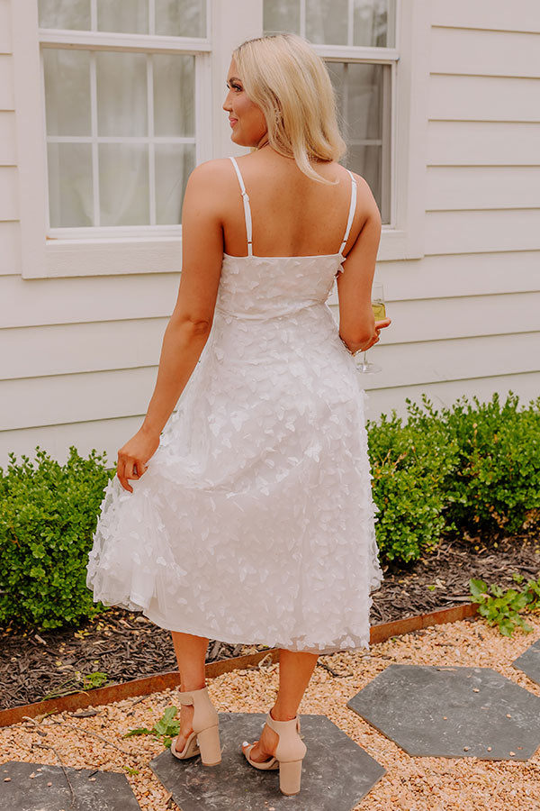white garden dress Garden Party Glow Midi in White – Impressions Online Boutique