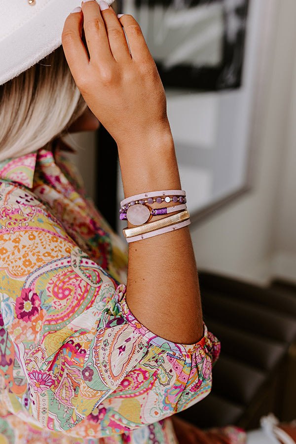 Blissful Break Magnetic Bracelet In Dusty Purple
