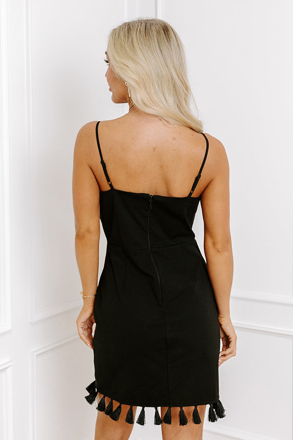 Peak Party Vibes Tassel Mini Dress in Black XS / Black Peak Party Vibes Tassel Mini Dress in Black XS / Black