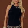 Carefree Days Ribbed Tank in Black Image - 1