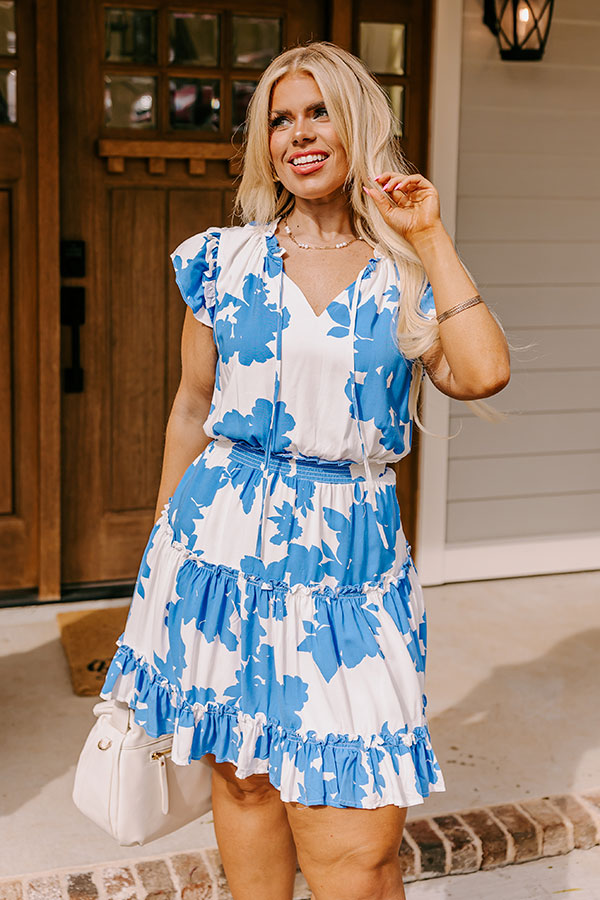 Parisian Promenade Dress in Blue Curves