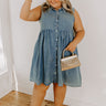Ocean Retreat Chambray Mini Dress Curves Image - 1