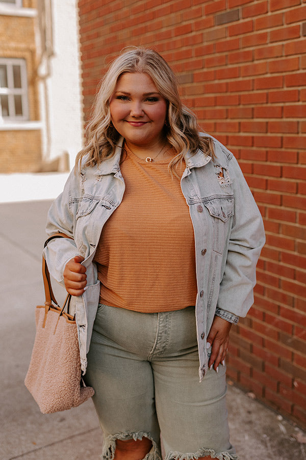 Risen The Kimora Distressed Denim Jacket Curves