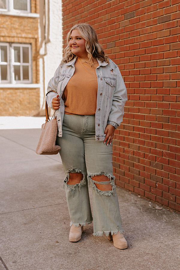 Risen The Kimora Distressed Denim Jacket Curves