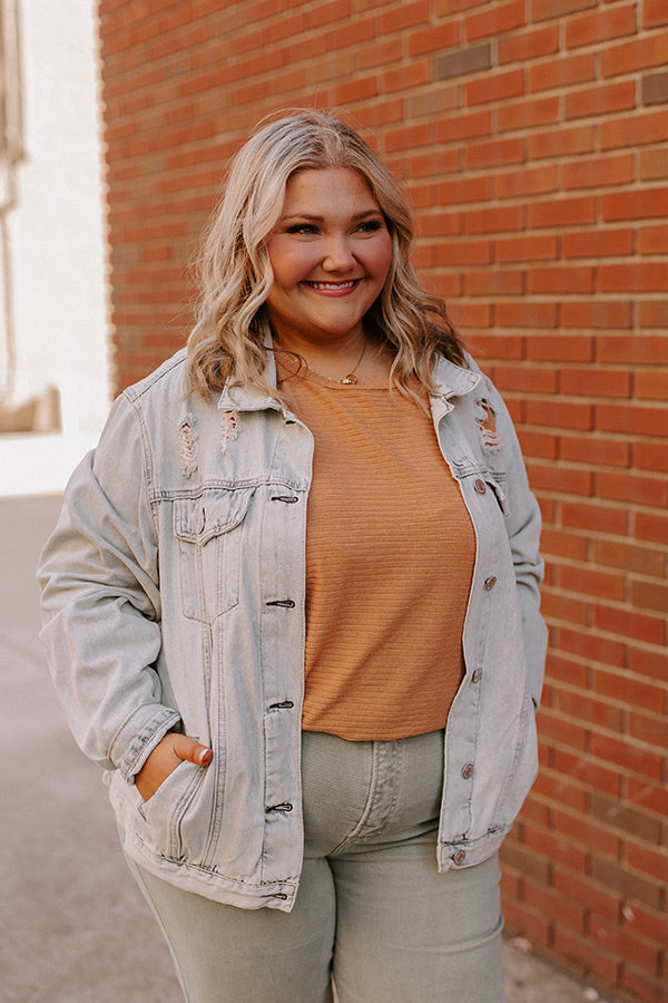 Risen The Kimora Distressed Denim Jacket Curves